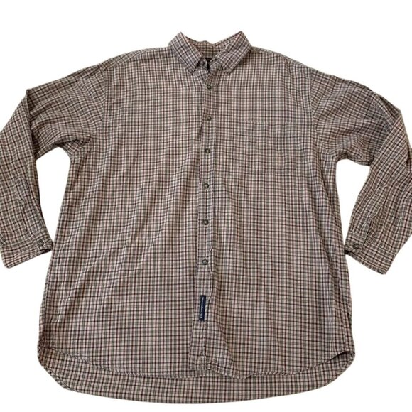 Abercrombie & Fitch Long Sleeve Button Down Shirt Men’s Size Large Brown Plaid - Picture 1 of 3